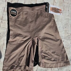 Women's Shapewear Shorts 2-Pack - Black and Brown